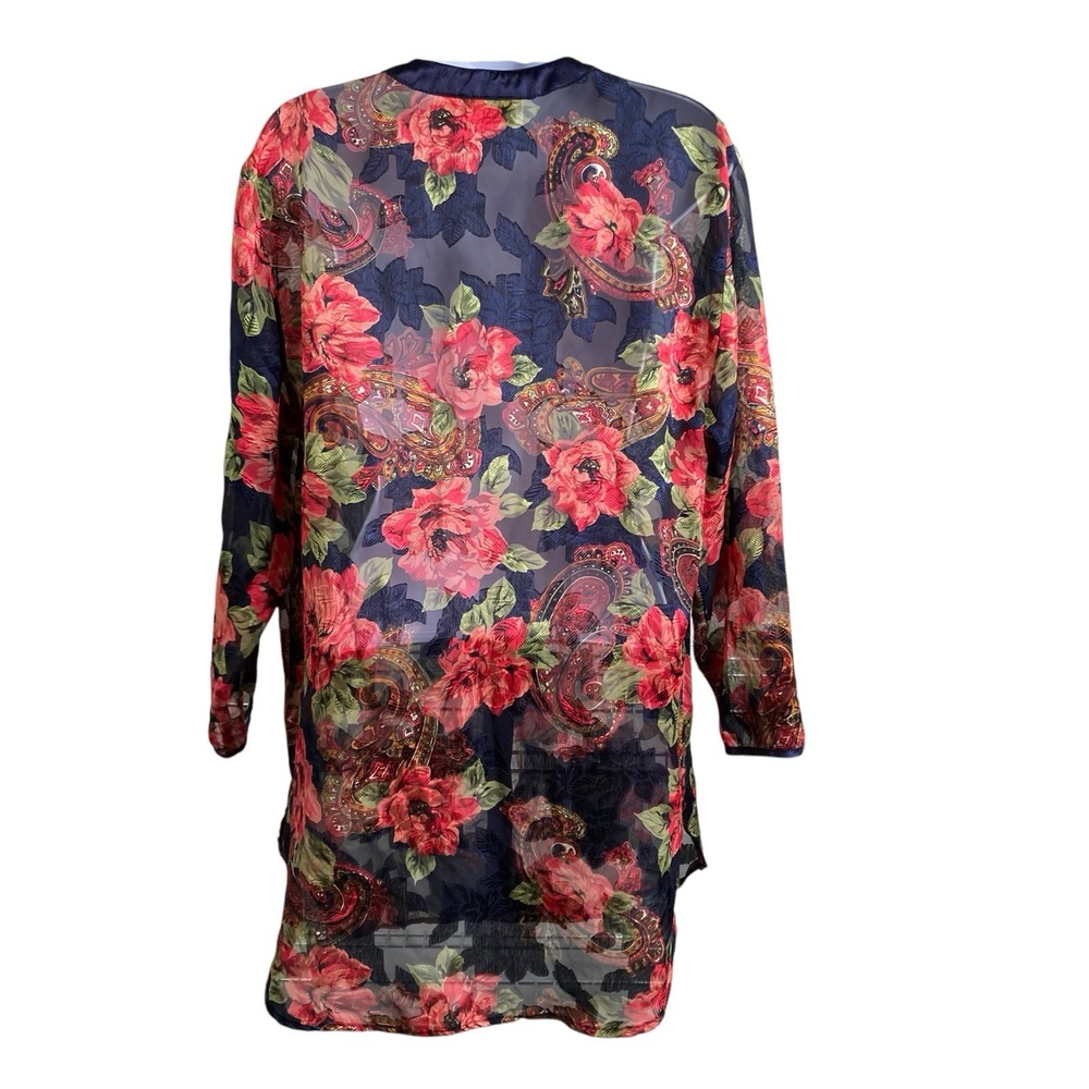 Vintage Victoria's Secret Gold Label Floral Sleep Shirt Size S Nightie Sheer - Picture 2 of 11